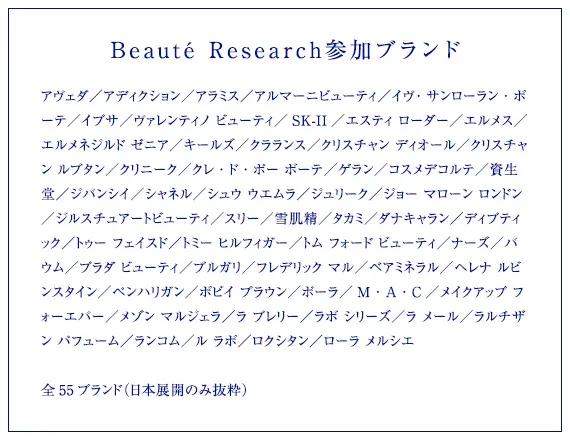 Beauté Research参加ブランド