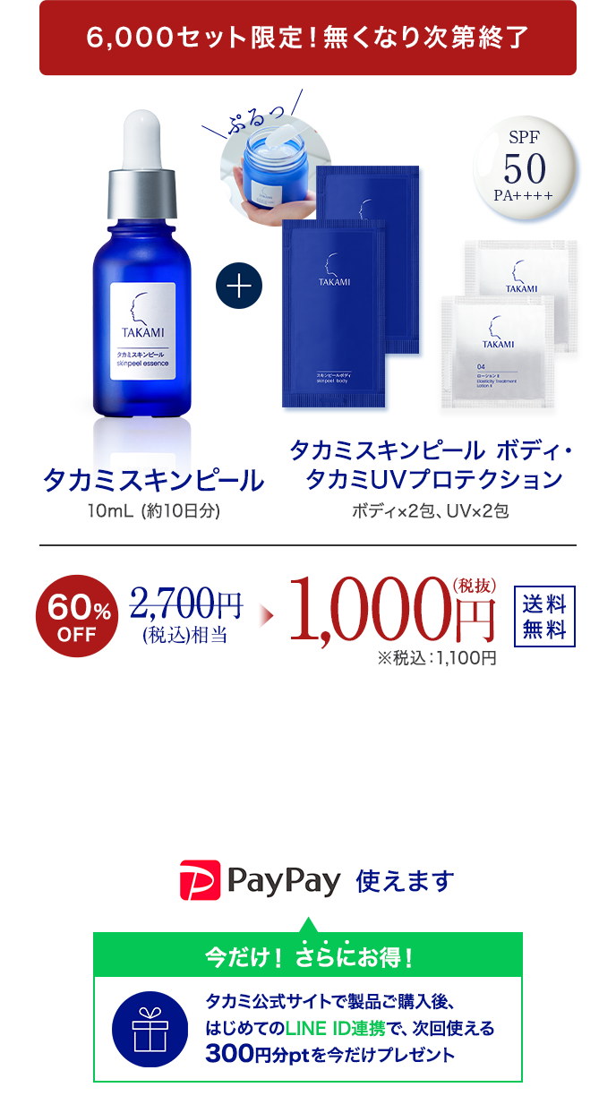 6,000セット限定！無くなり次第終了 60%OFF 1,000円（税抜）