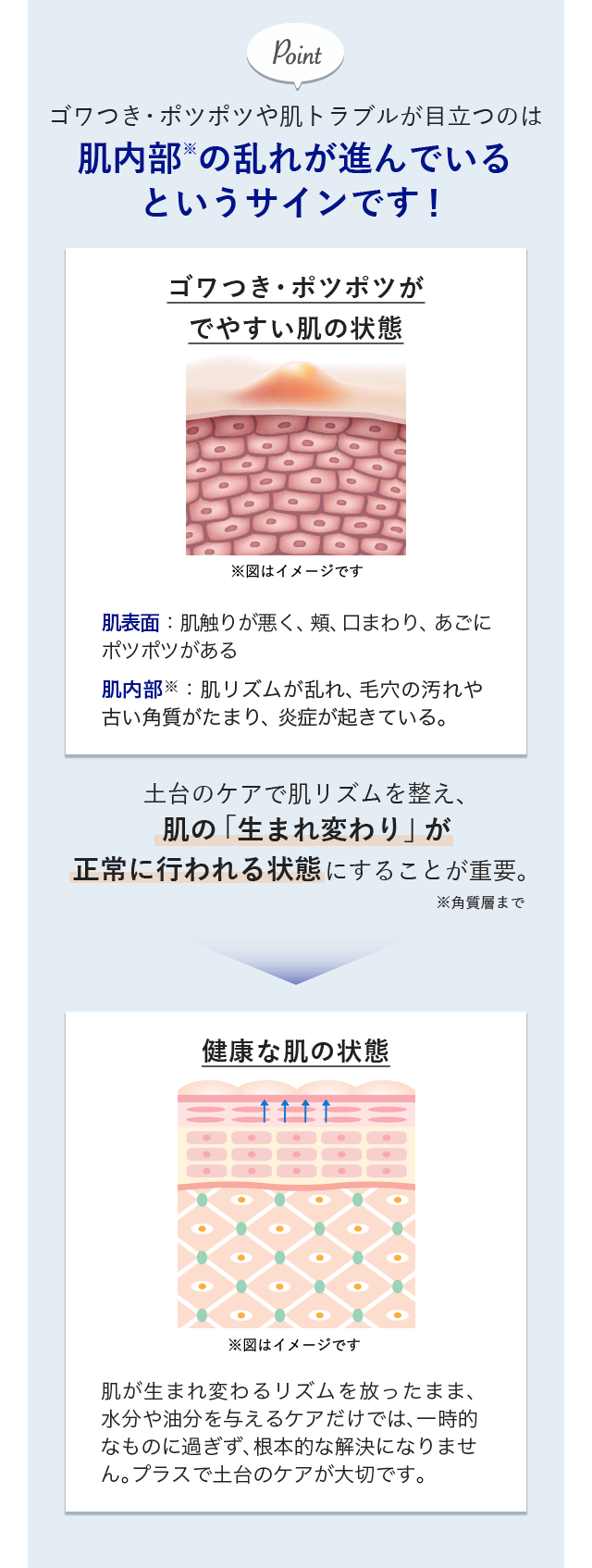 肌のゴワつき・ポツポツ